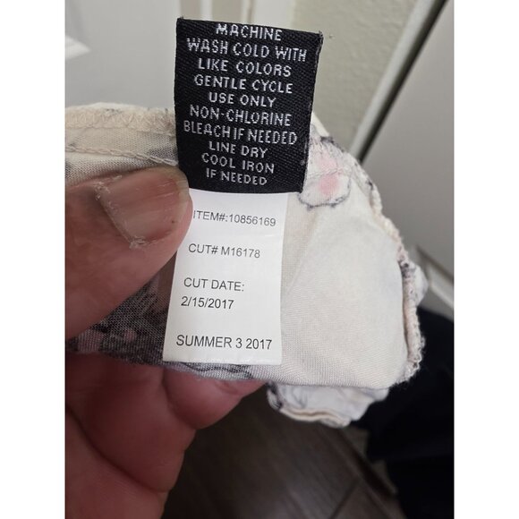 Torrid Floral Print Ivory Pink & Black Spaghetti Strap Sundress Smocked Bodice & - Picture 10 of 10